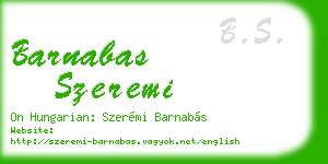 barnabas szeremi business card